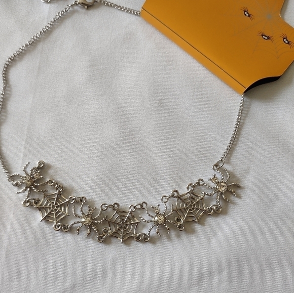 Halloween Spiders and Webs Necklace - Picture 2 of 5